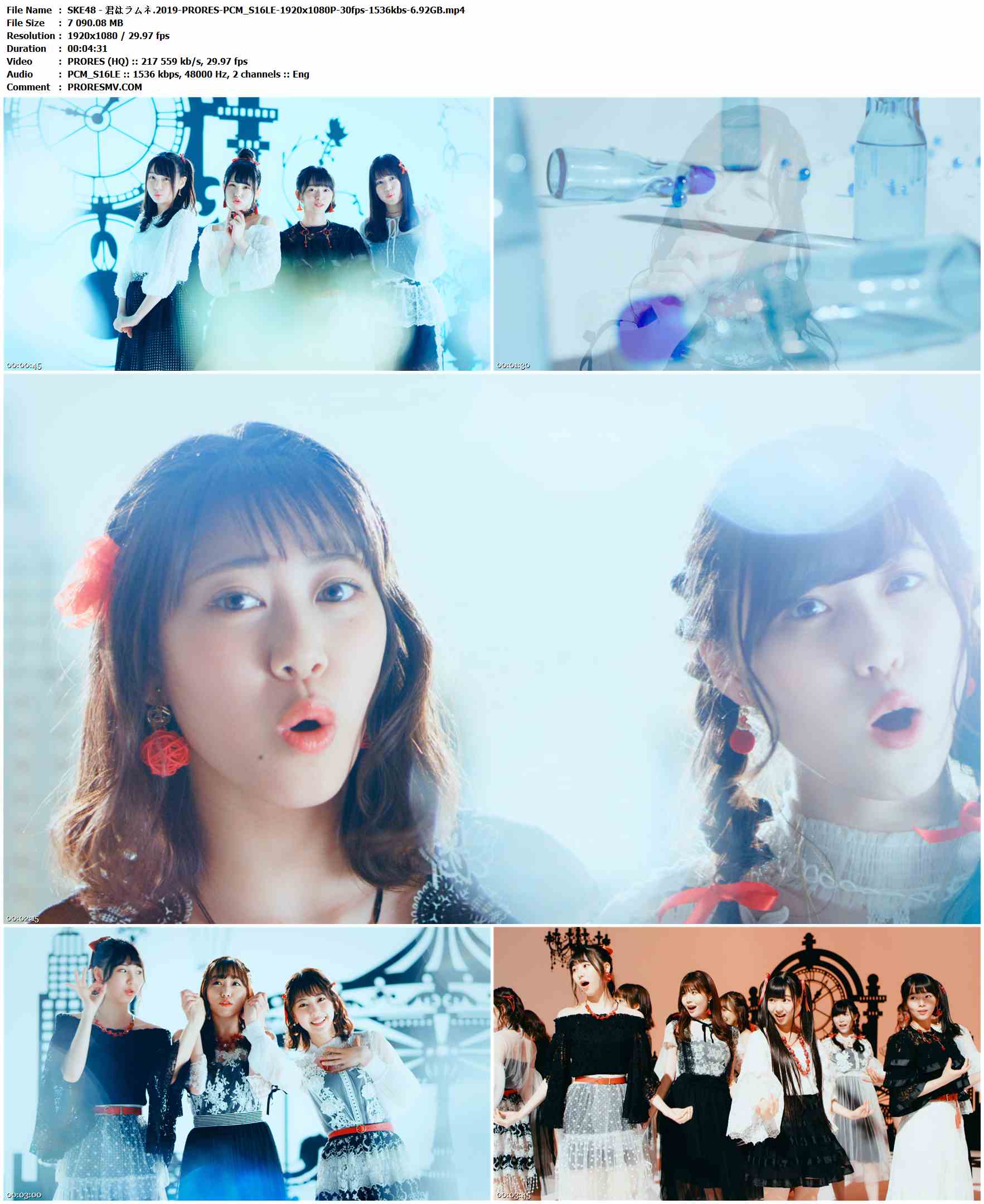 SKE48 - 君はラムネ.2019-PRORES-PCM_S16LE-1920x1080P-30fps-1536kbs-6.92GB官方MV_高清MV